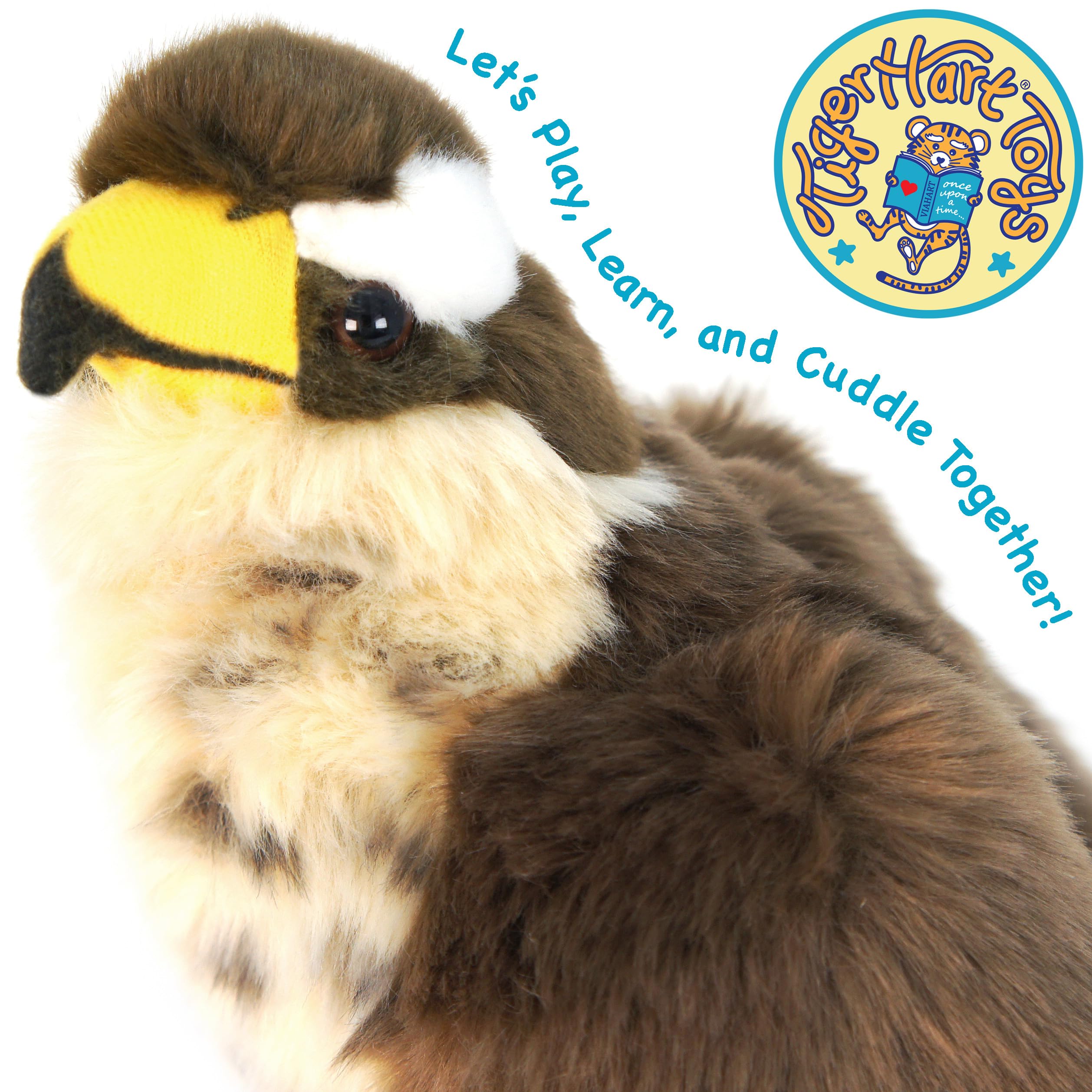 90-day warranty note on TigerHart Percival falcon plush provides buyer confidence.