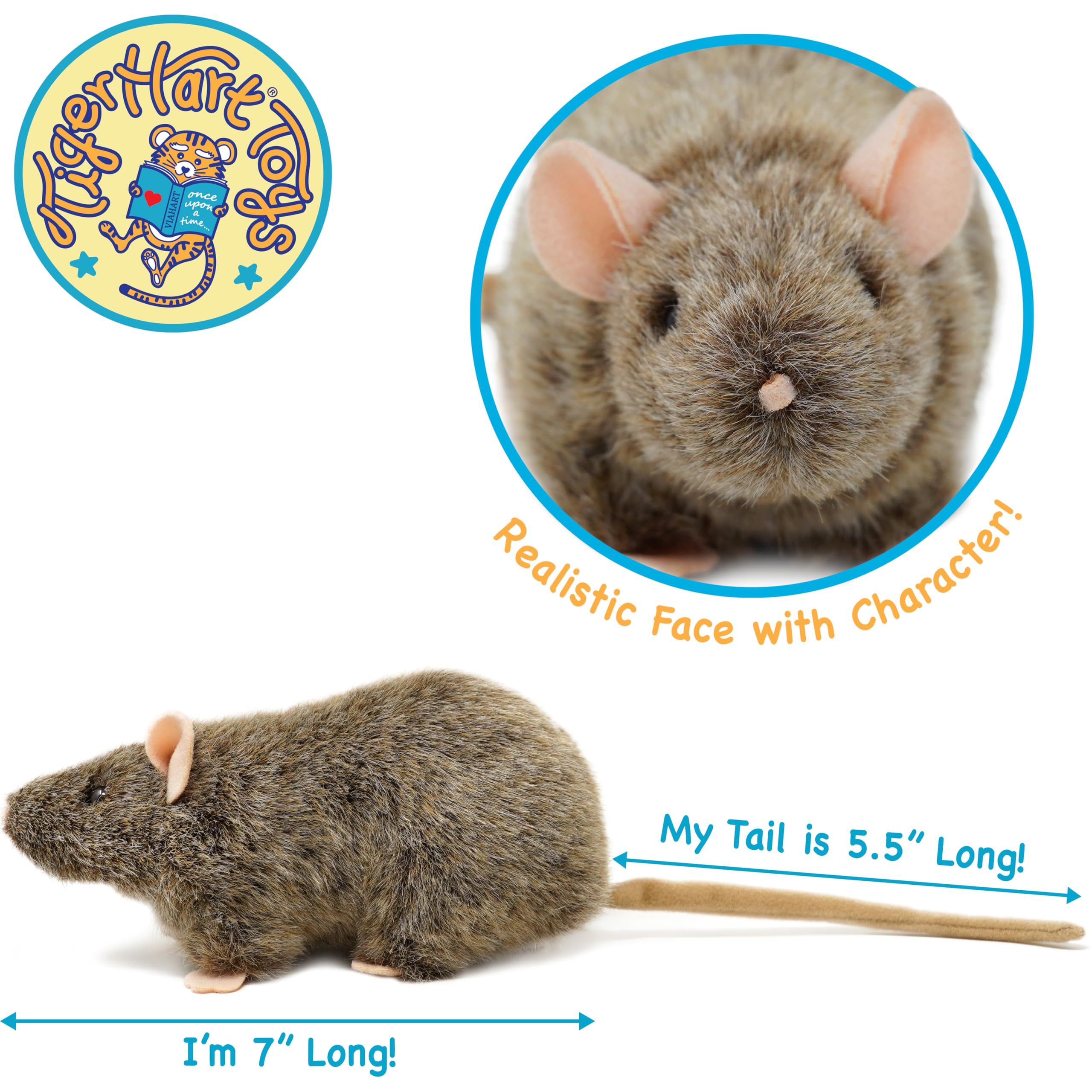 TigerHart Reuben the Rat plush with its own story to spark imagination.
