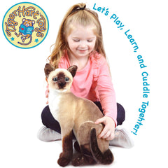 TigerHart Stefan Siamese Cat cream body with soft plush for gentle hugs.