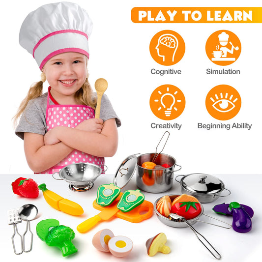 Tigerhu wooden utensils with durable cookware support realistic, interactive kitchen role play.