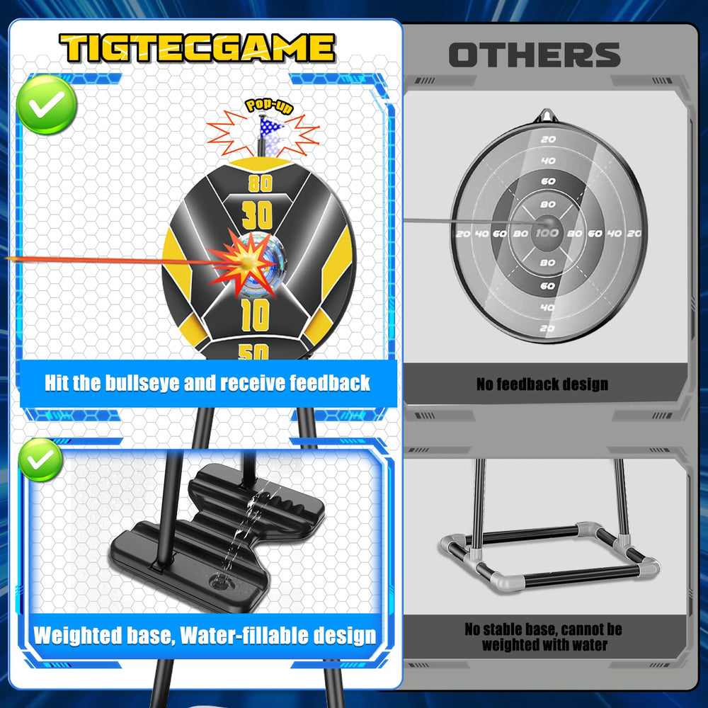 TIGTECGAME standing target with spring flag stabilizes play surface for accuracy.
