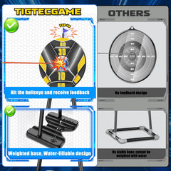 TIGTECGAME standing target with spring flag stabilizes play surface for accuracy.