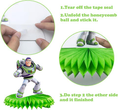 Tihufe Toy Story honeycomb centerpiece, quick setup for effortless party decor.