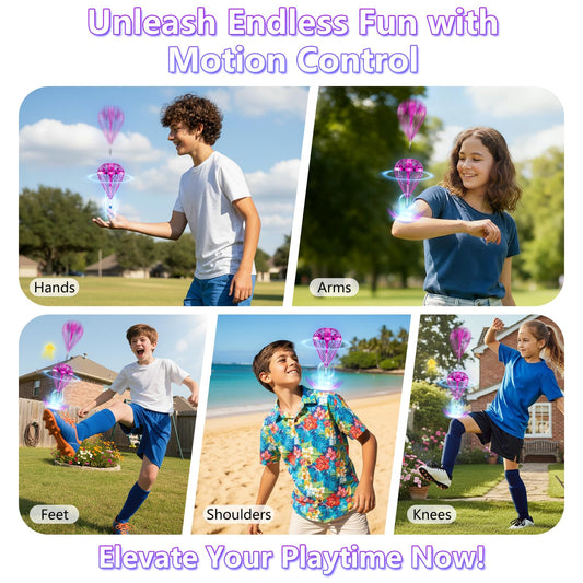 Tikduck flying bouncing ball toy in hand-control action for engaging interaction