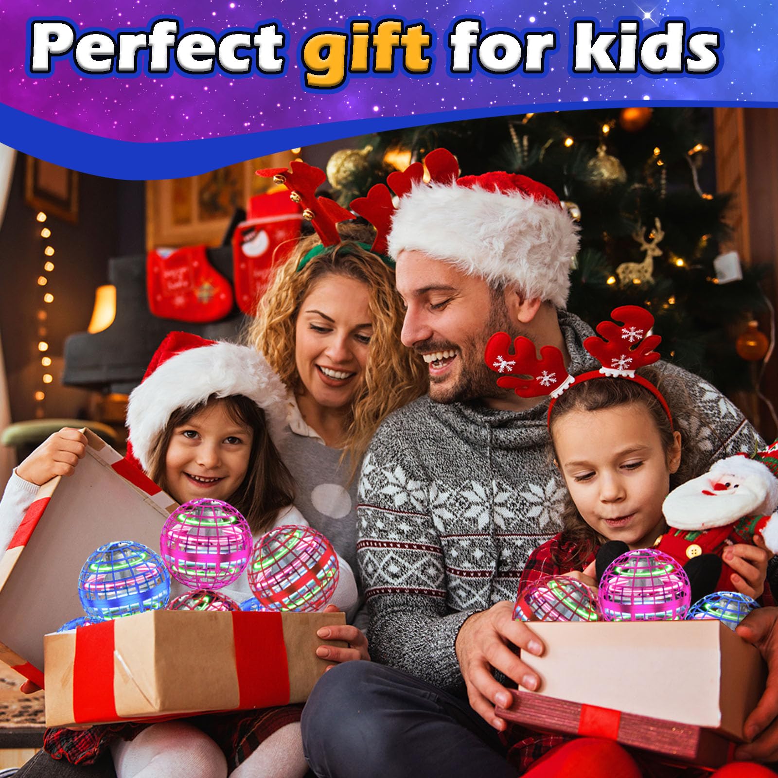 Tikduck Flying Orb Ball features safe, enclosed propellers for worry-free family fun.