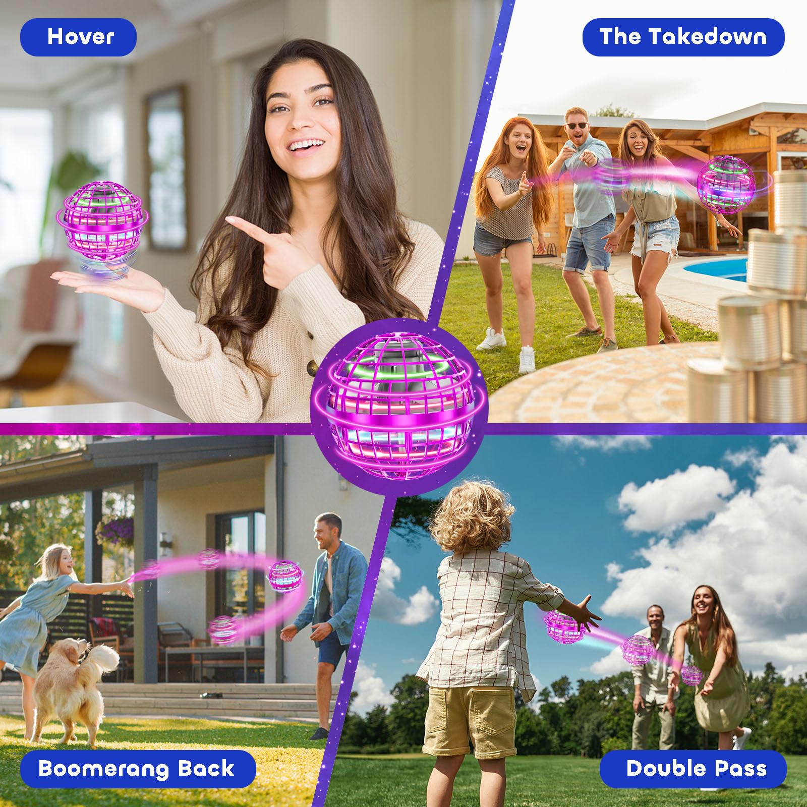 Tikduck Flying Orb Ball in flight demonstrates smooth control indoors and outdoors