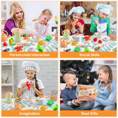 TIKJOYFUL cutting board and knife for pretend food preparation