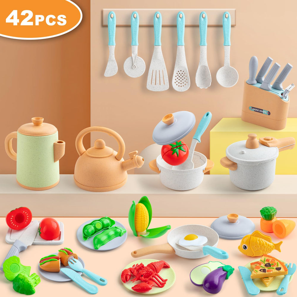 TIKJOYFUL pretend food items including vegetables and fish for role play