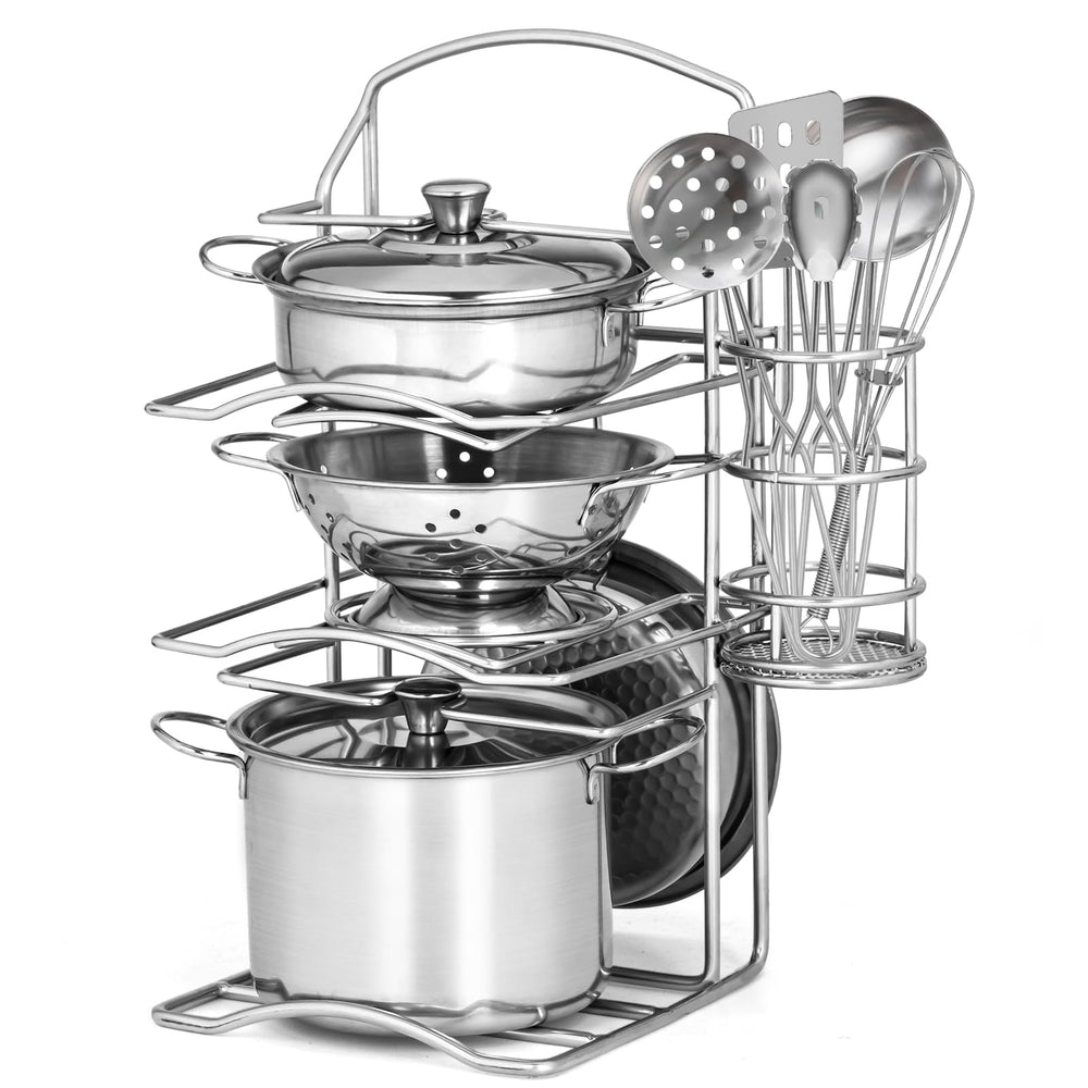 TikOnsYol 12Pcs Kids Pots and Pans Playset, pretend cooking kit for kids.