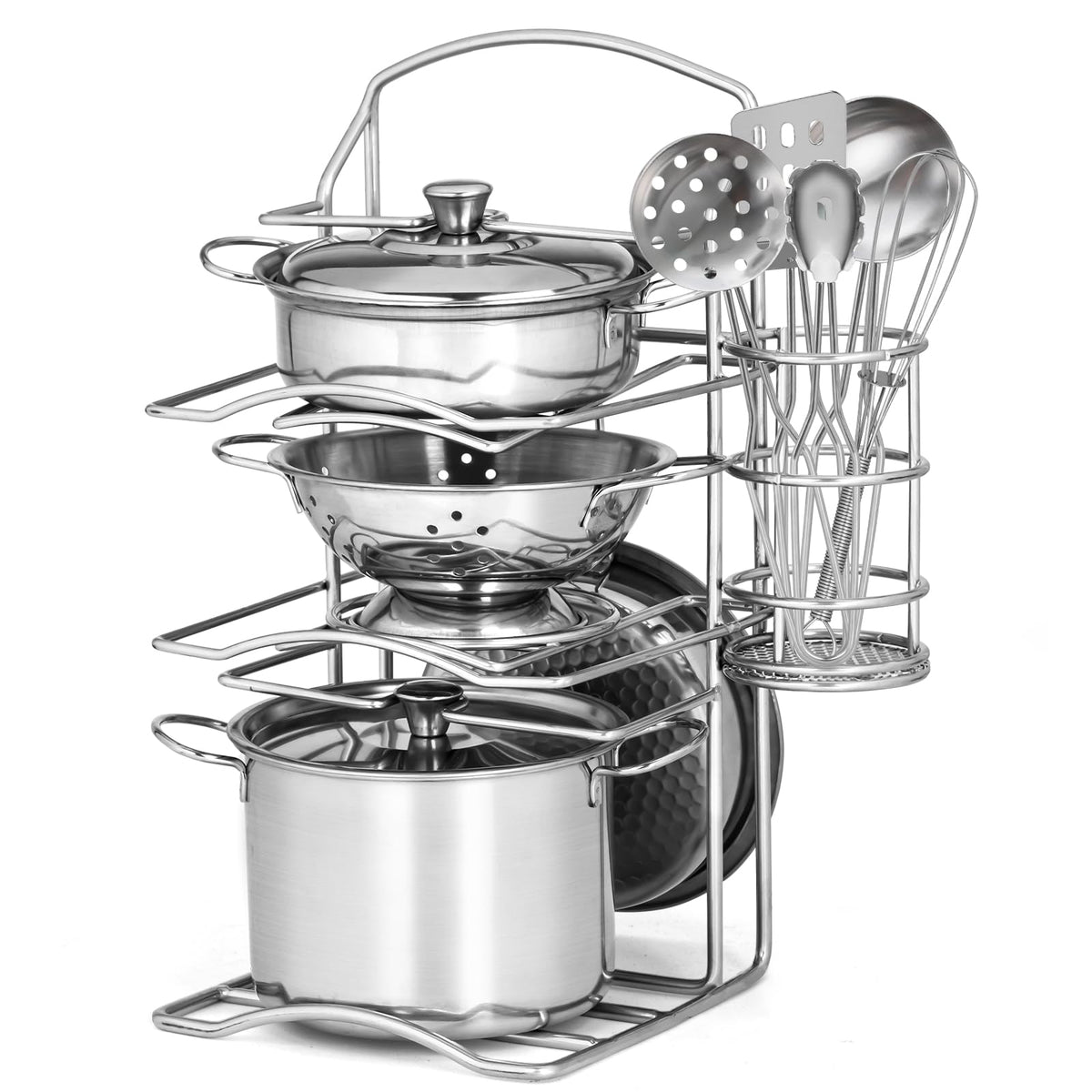 TikOnsYol 12Pcs Kids Pots and Pans Playset, pretend cooking kit for kids.