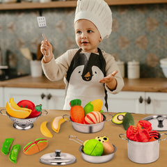TikOnsYol four pots and pans set for varied pretend cooking scenarios.