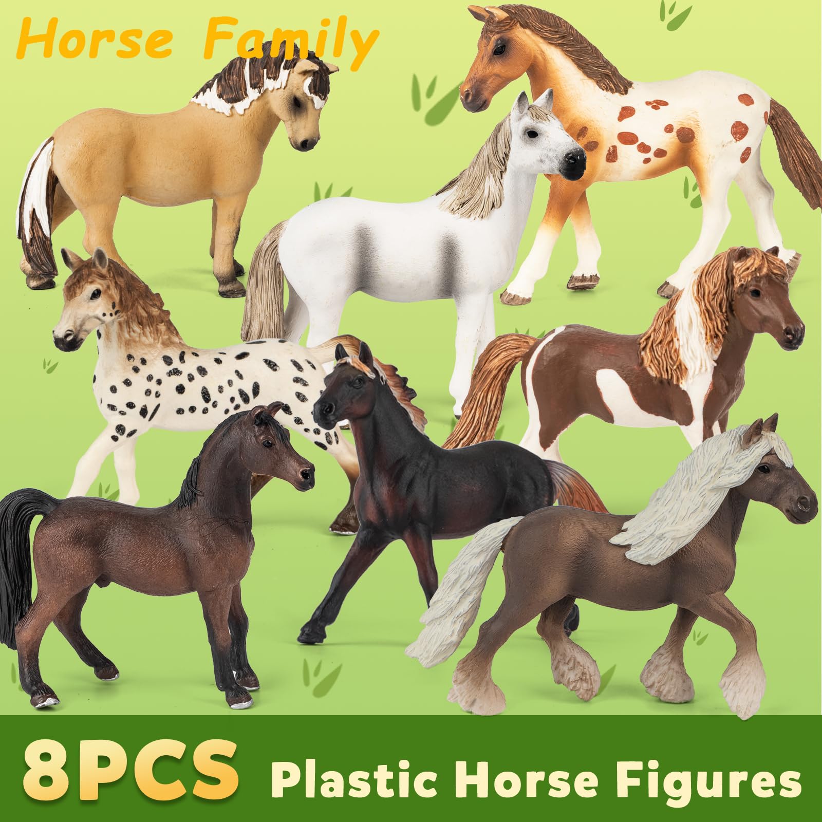 TikOnsYol horse figures showing textured coats and realistic hooves for tactile play.