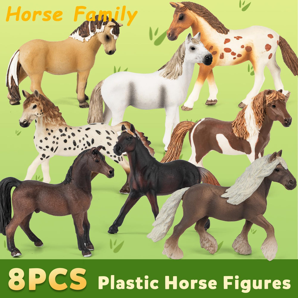 TikOnsYol horse figures showing textured coats and realistic hooves for tactile play.