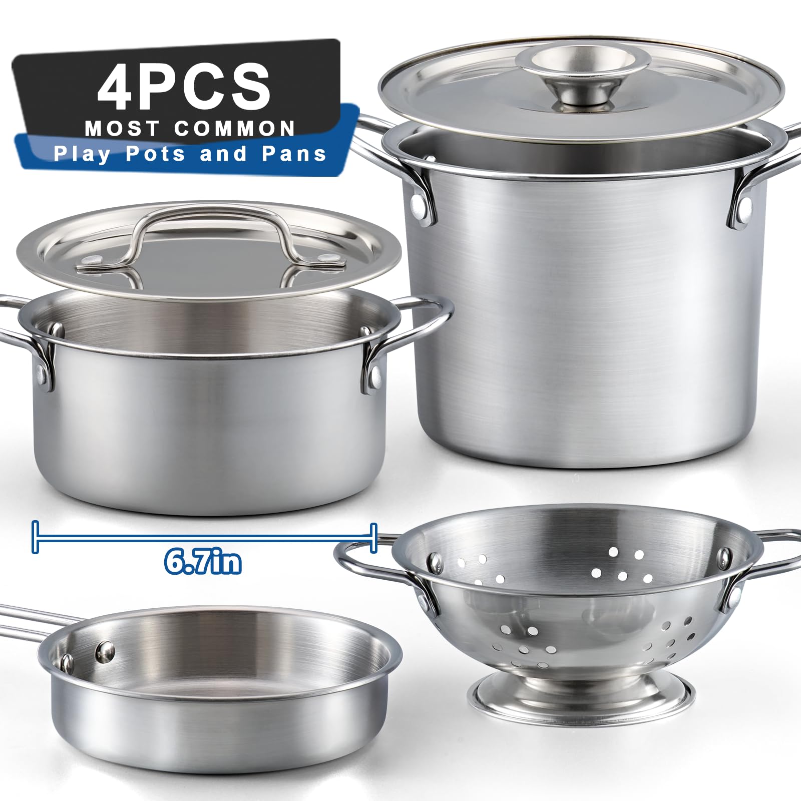 TikOnsYol stainless-steel-kids-pots-pans for durable pretend cooking sessions.