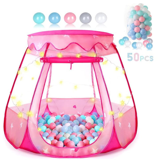 TIKTENT Baby Ball Pit with 50 balls for toddlers, safe colorful play space.