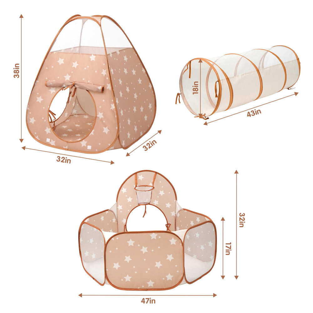 TIKTENT ball pit with mesh windows for ventilation and peek-a-boo fun.