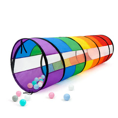 TIKTENT kids play tunnel with colorful rainbow opening for indoor fun and imaginative play