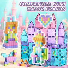 TikTiles blocks compatible with other magnetic brands for larger builds