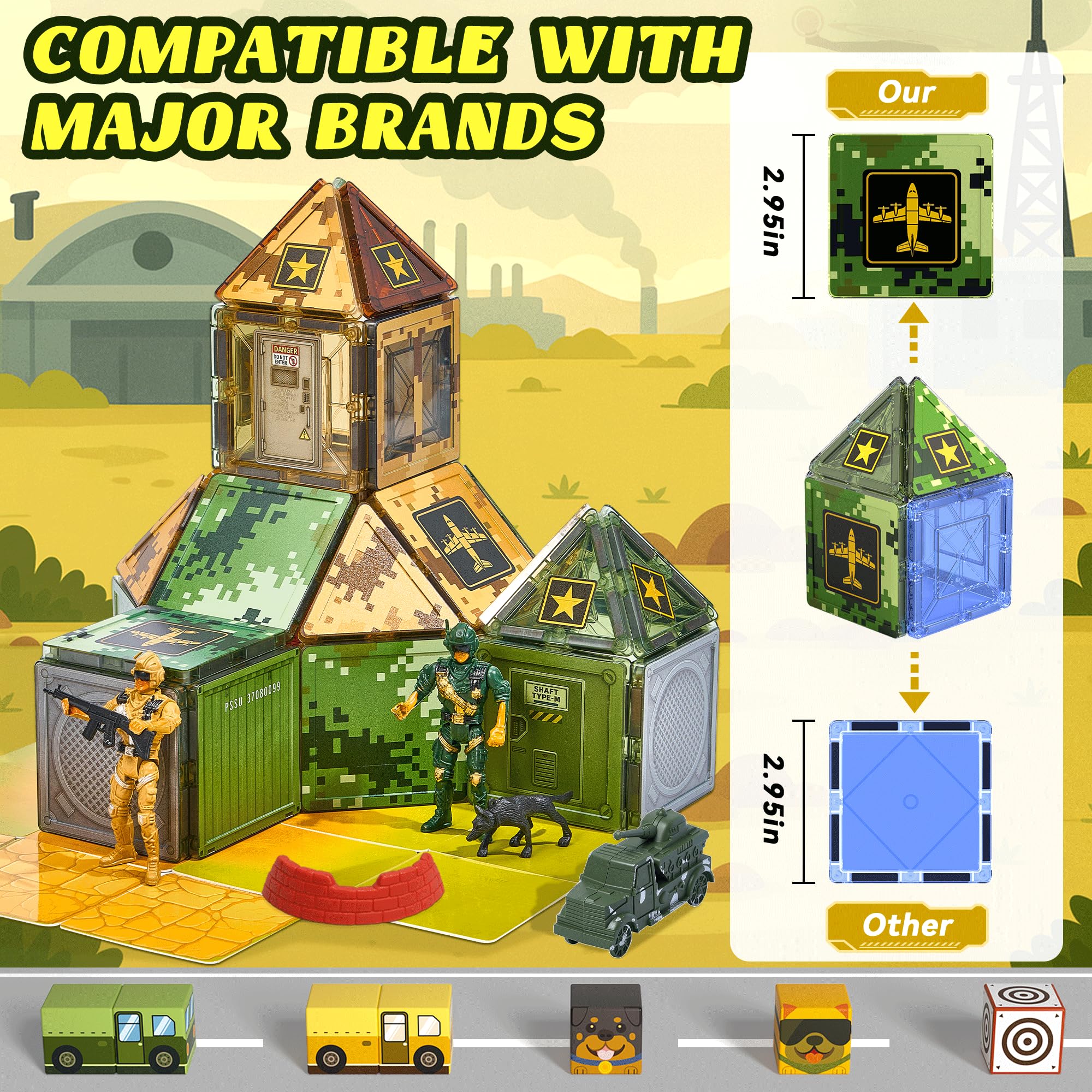 TikTiles magnetic tiles 61 tiles and 9 blocks for creative exploration