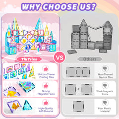 TikTiles magnetic tiles spark hands-on creativity and geometry practice during pretend kingdoms.