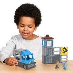 Tile Town action-tiles capture Blue-raptor to unlock dynamic adventure play