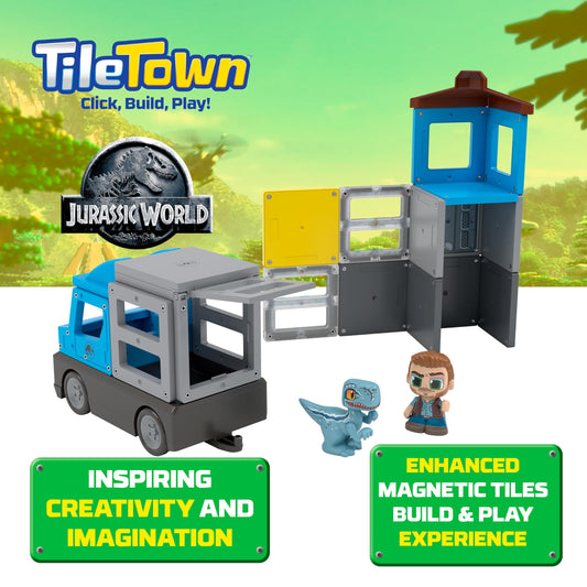 Tile Town Blue the Raptor figure sparks story-driven play in Dino Escape.