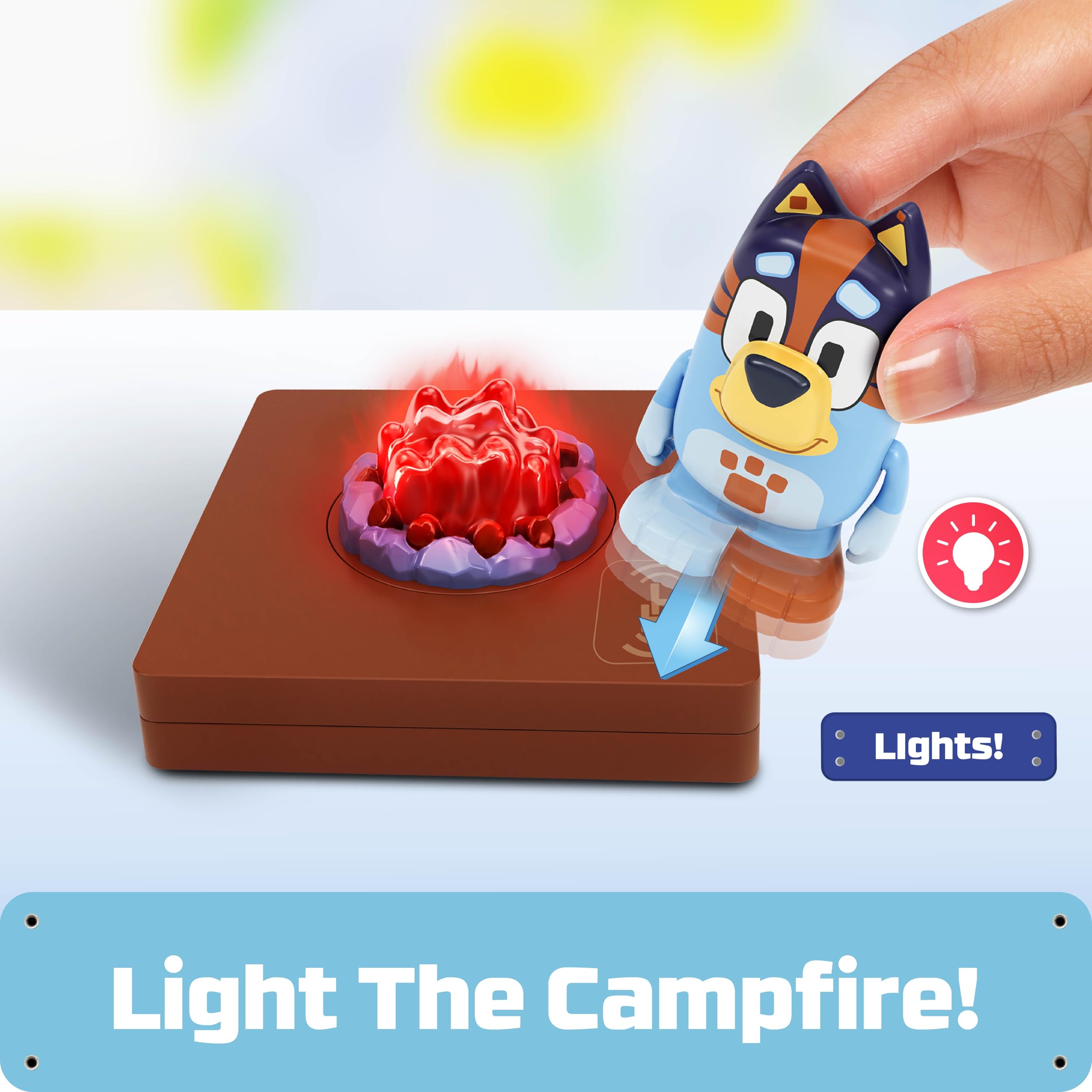 Tile Town Bluey Heeler Camper Bluey figure ready for adventures