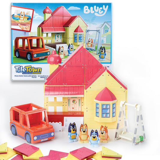 Tile Town Bluey Heeler family home tiles for creative storytelling and open-ended play.