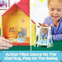 Tile Town Bluey Heeler figures with Bluey and Bingo enhance role-play storytelling.