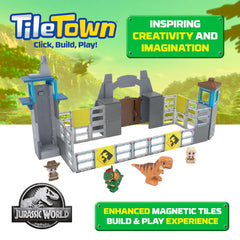 Tile Town dinosaur magnetic tiles 76-piece promotes creative construction and problem solving