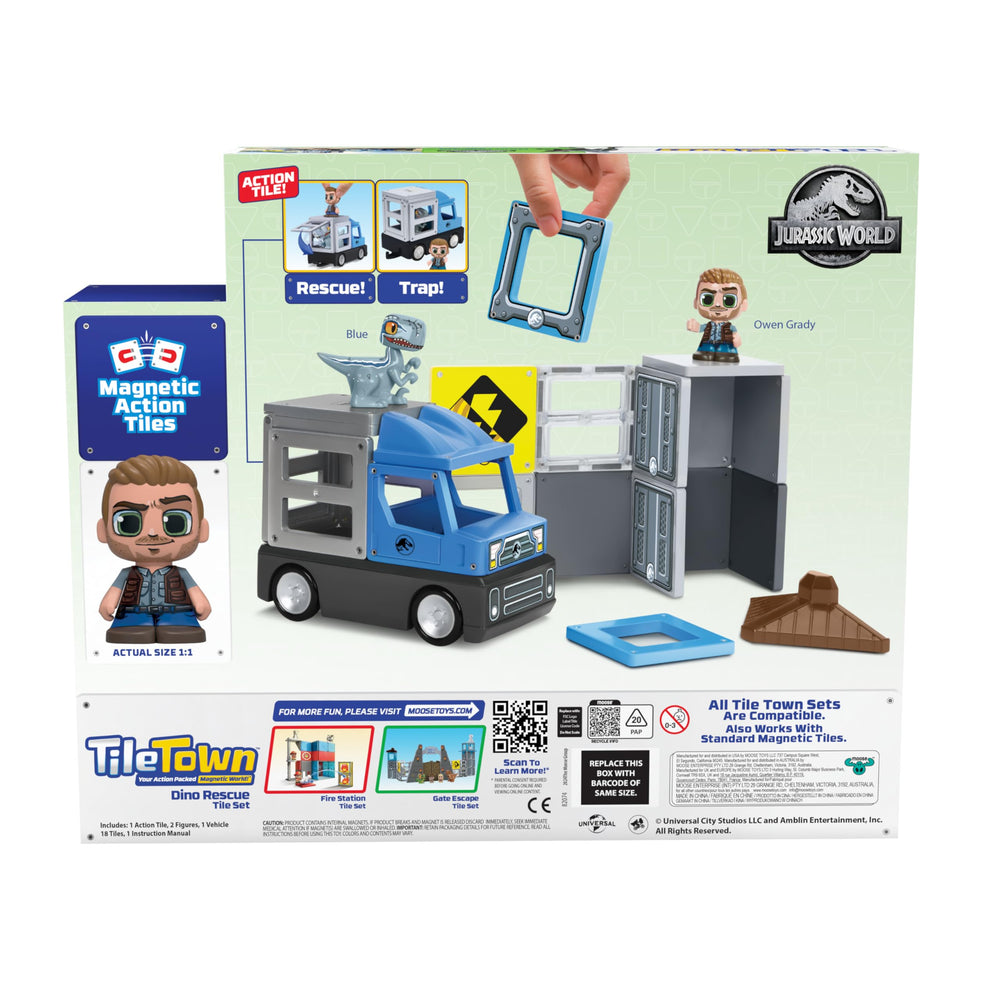 Tile Town STEM-friendly play supports problem-solving and teamwork through imaginative builds