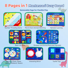 Tilhumt Busy Board dress-practice area supports dressing skills with buttons