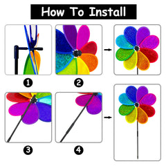 Timecity easy-install wind spinner turns with wind, brightening spaces.