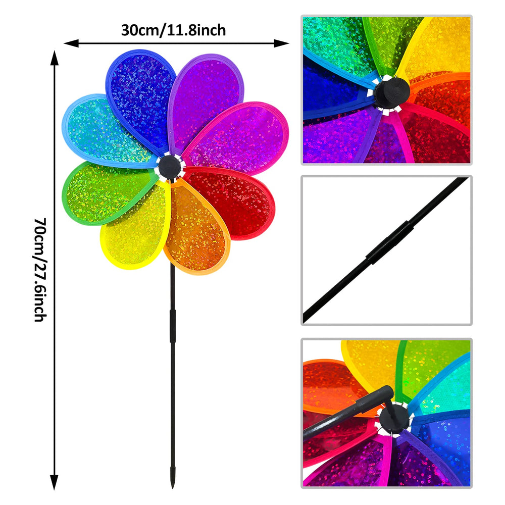 Timecity rainbow pinwheel 11-8in adds color and motion to patios.