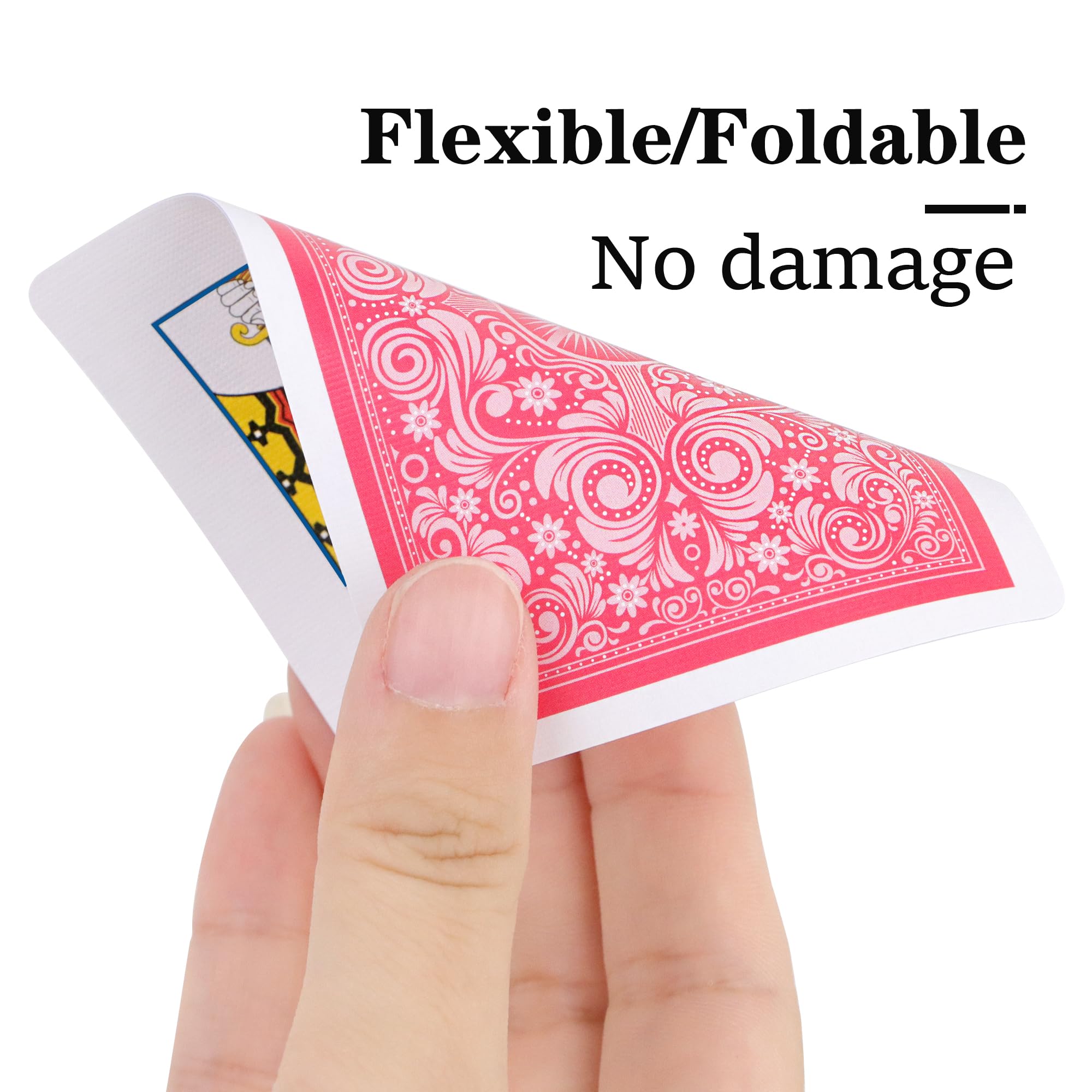 Timenued embossed card surface close-up for better grip and handling.