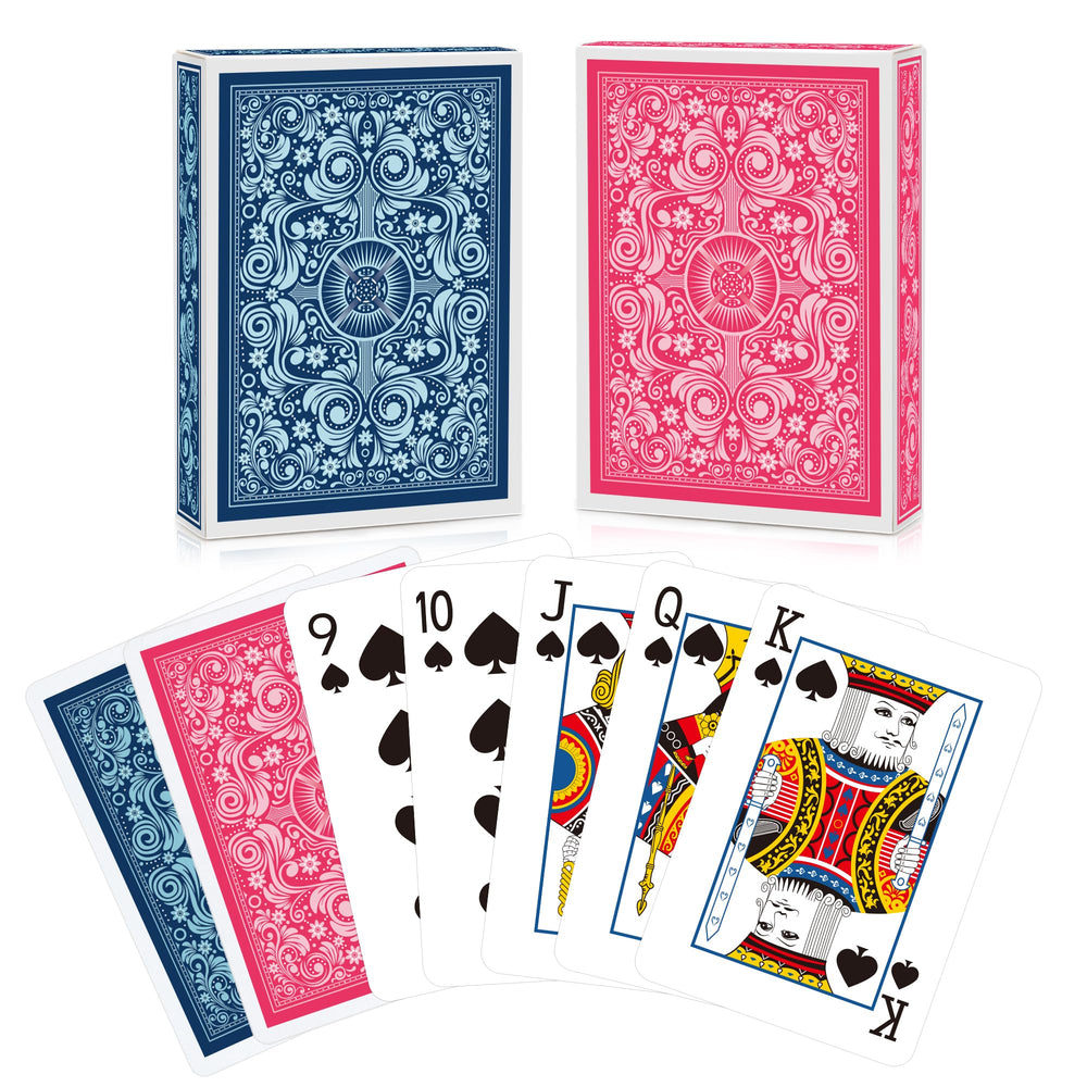 Timenued pink deck of playing cards with vibrant suits for lively game nights.