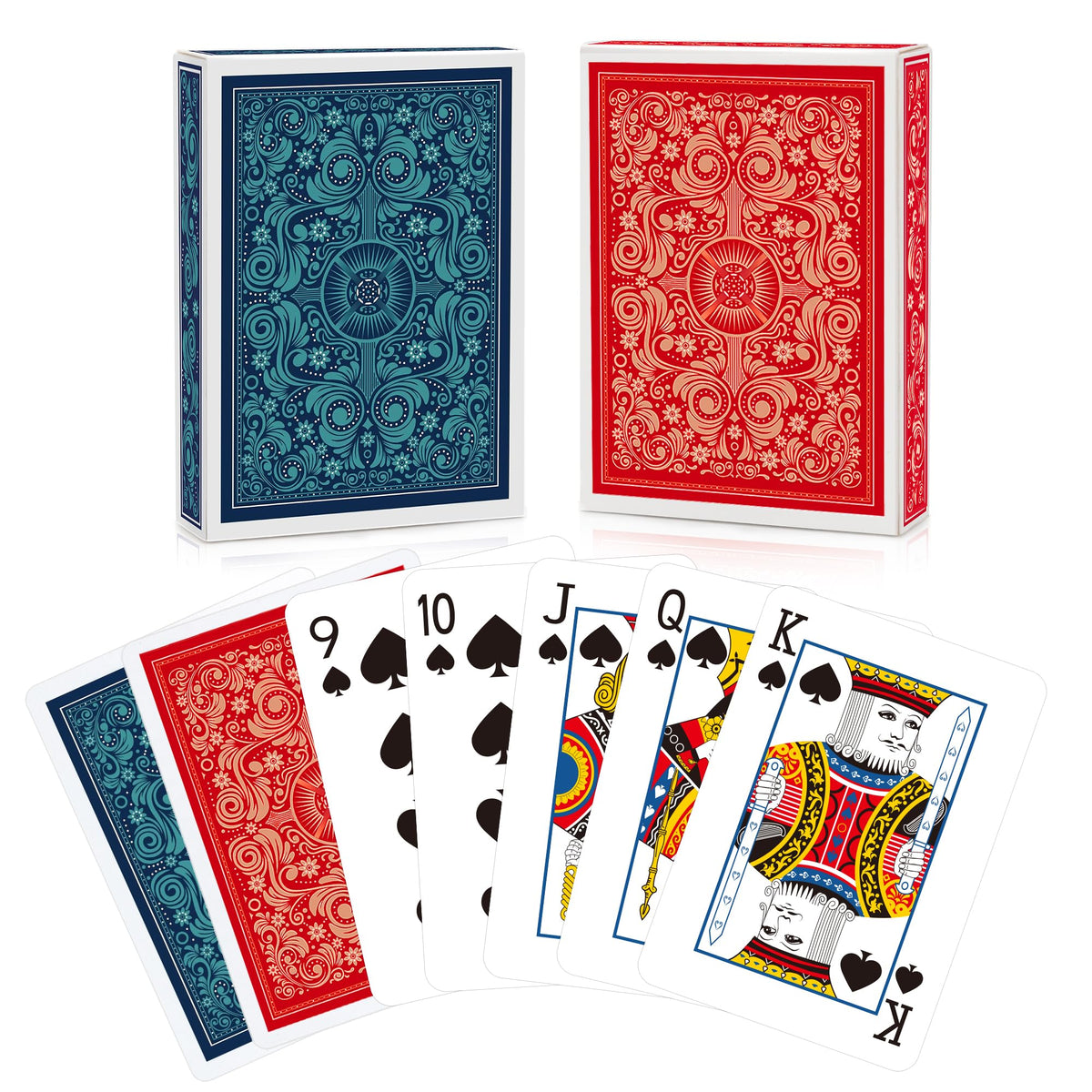 Timenued playing cards with blue back for smooth play and durable, casino-grade quality.