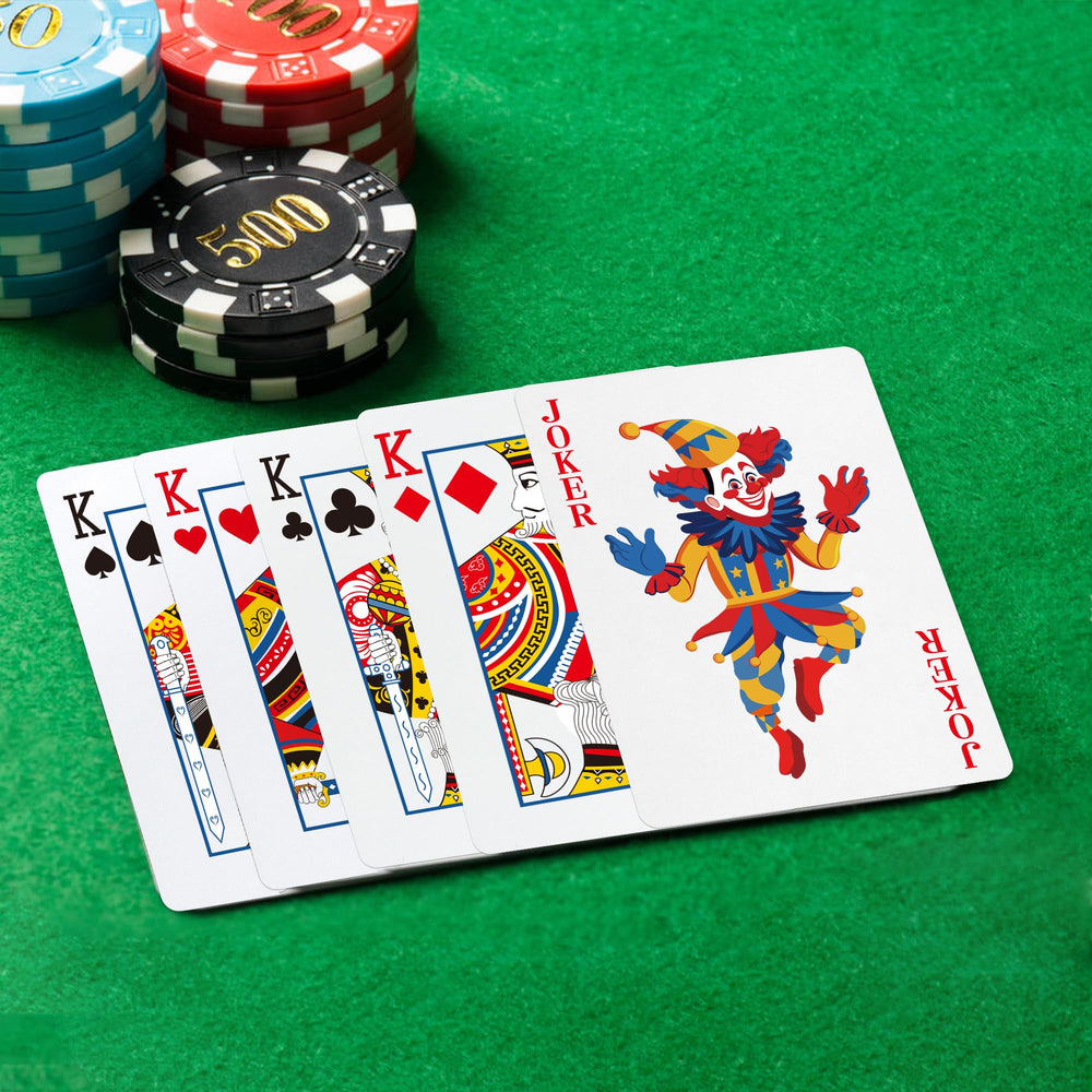 Timenued poker-size cards ready for home tournaments and game nights.