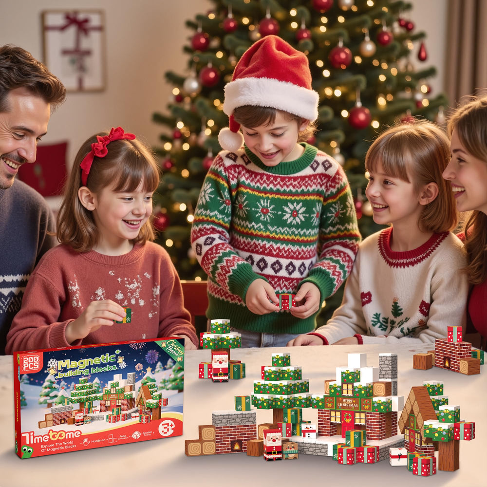 Timetome reindeer sleigh setup encourages imaginative storytelling and cooperation.