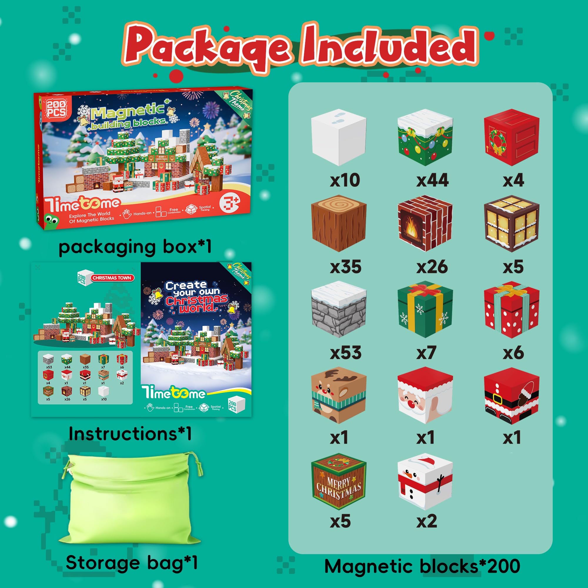 Timetome Santa block close-up for imaginative construction with durable pieces.
