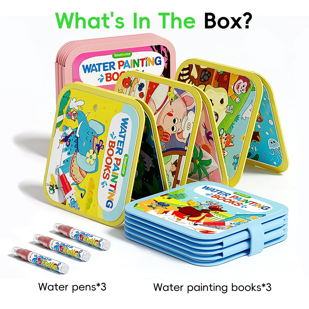 Thick pages in Timetome books show color reveal and fade with water