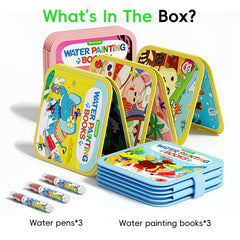 Thick pages in Timetome books show color reveal and fade with water