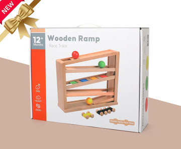 Timfuis wooden car ramp cars closeup reveals bright rainbow colors