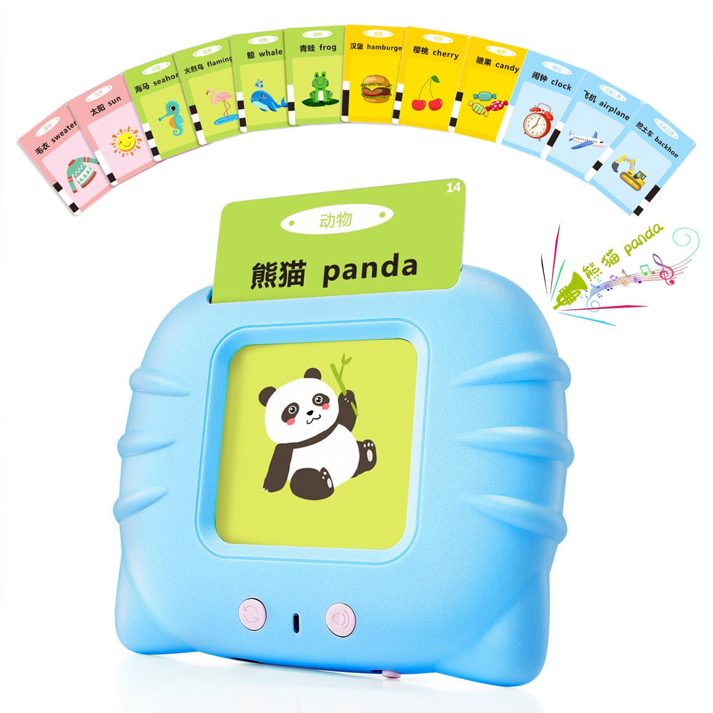 TimingSXD bilingual card reader prompts words for kids in two languages.