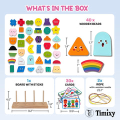 Timixy bead-lacing set for quiet, screen-free creative play.