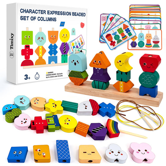 Timixy Montessori blocks and pegs ready for stacking and sequencing learning.
