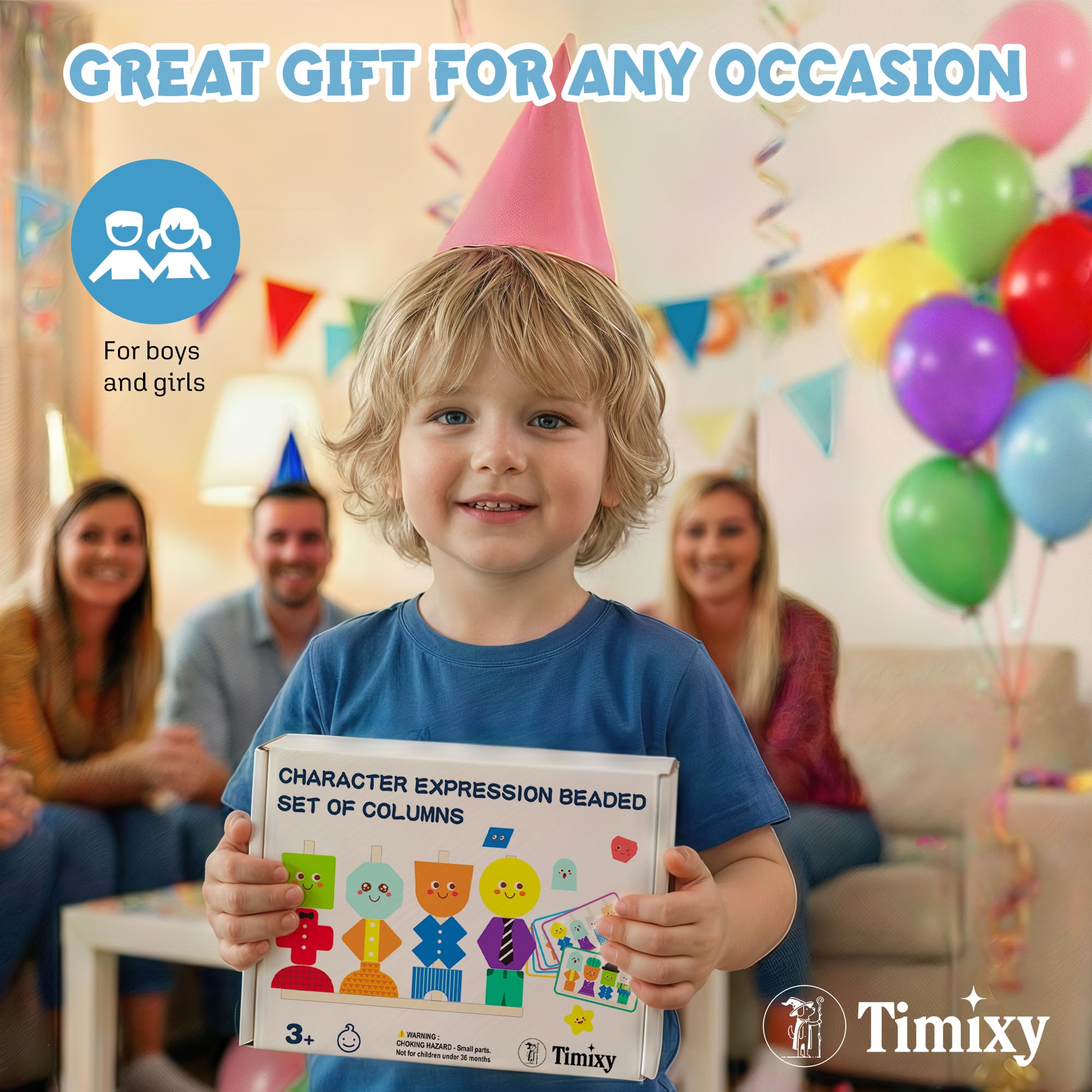 Timixy smooth-edge wood pieces provide tactile safe exploration.