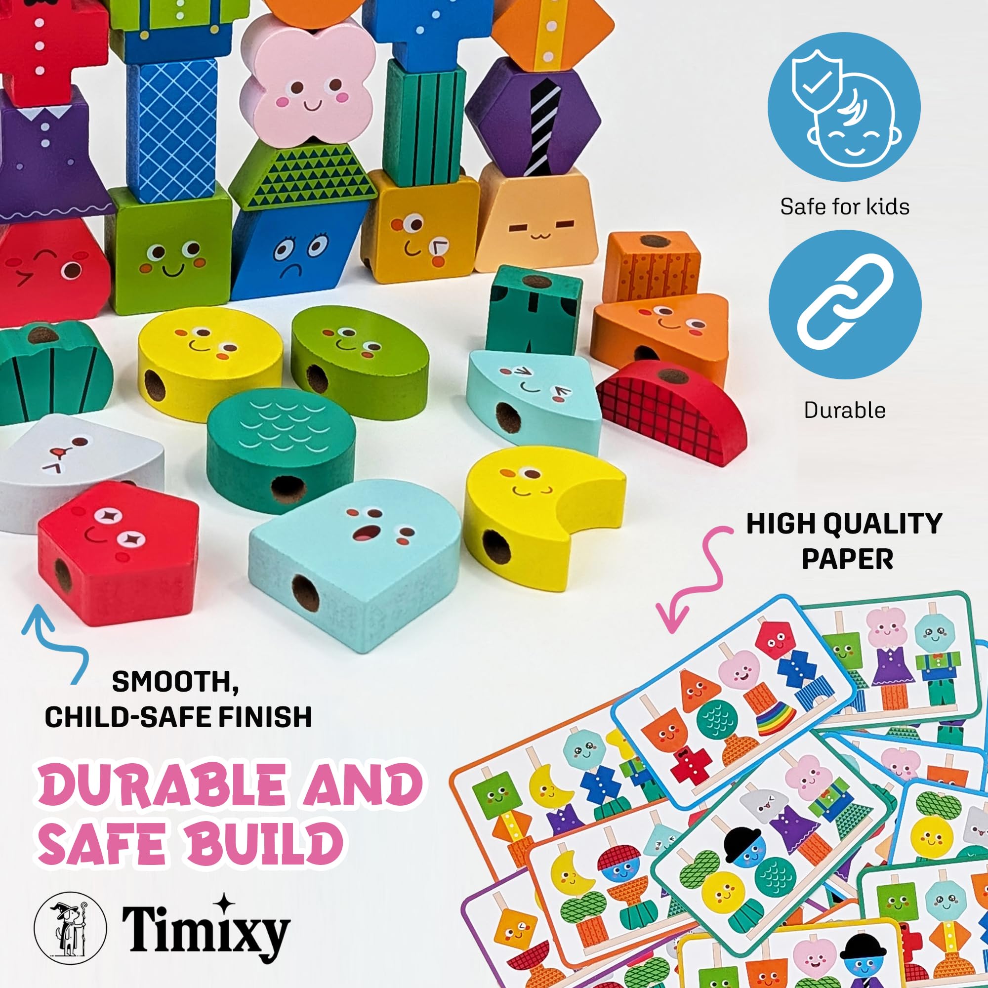 Timixy wood-peg-board for stacking and pattern matching.