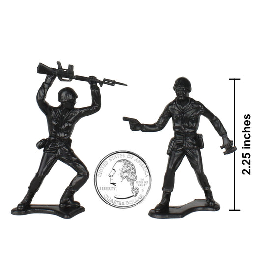 Black TimMee soldiers collection with varied poses for dynamic battlefield scenes.