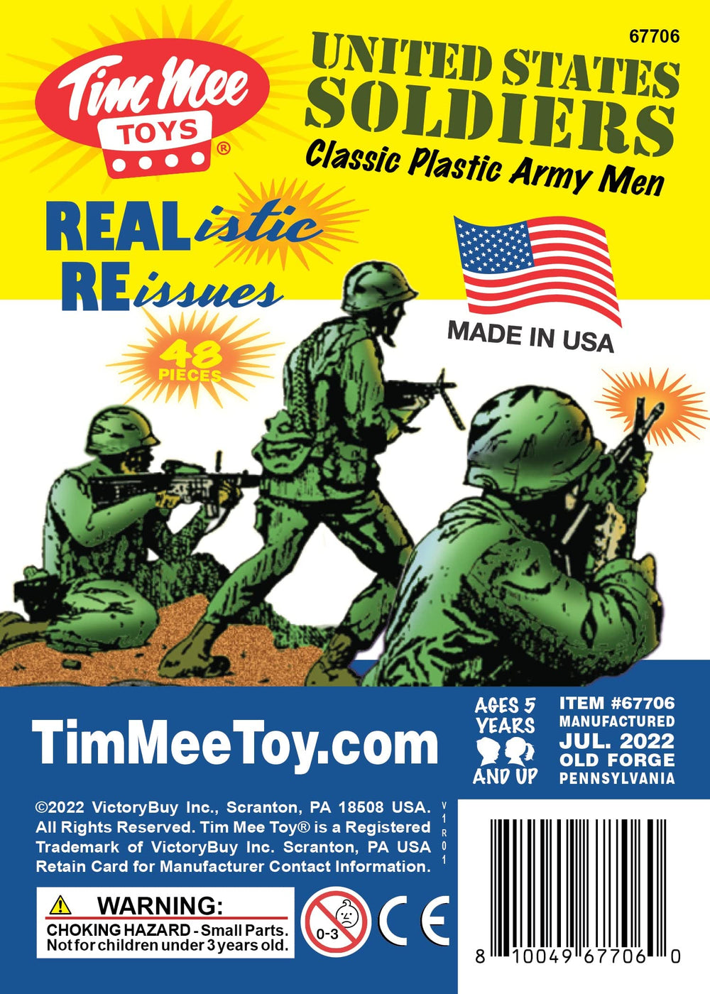 TimMee army men green packaging image showing polybag and insert card.